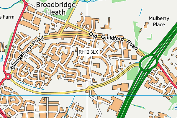 RH12 3LX map - OS VectorMap District (Ordnance Survey)