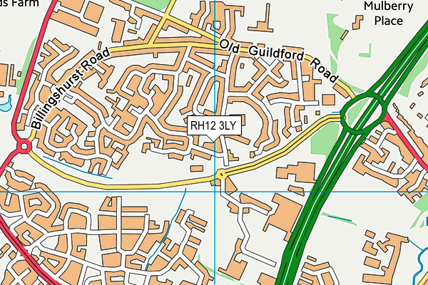RH12 3LY map - OS VectorMap District (Ordnance Survey)