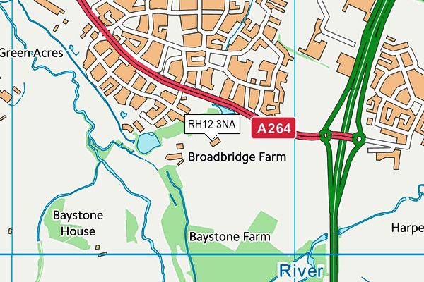 RH12 3NA map - OS VectorMap District (Ordnance Survey)