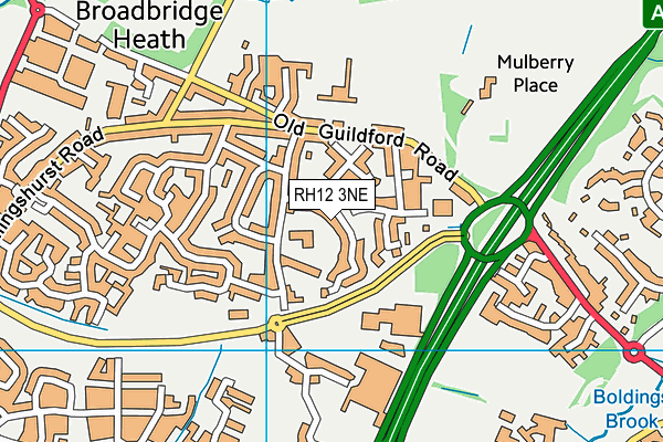 RH12 3NE map - OS VectorMap District (Ordnance Survey)