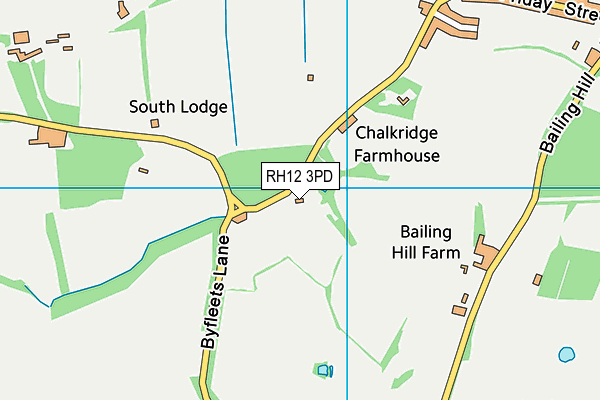 RH12 3PD map - OS VectorMap District (Ordnance Survey)