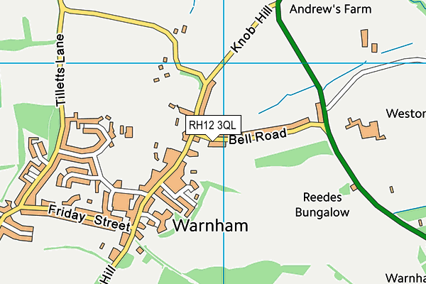 RH12 3QL map - OS VectorMap District (Ordnance Survey)