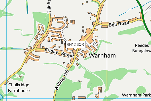 RH12 3QR map - OS VectorMap District (Ordnance Survey)
