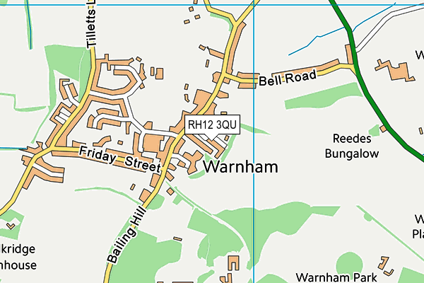 RH12 3QU map - OS VectorMap District (Ordnance Survey)