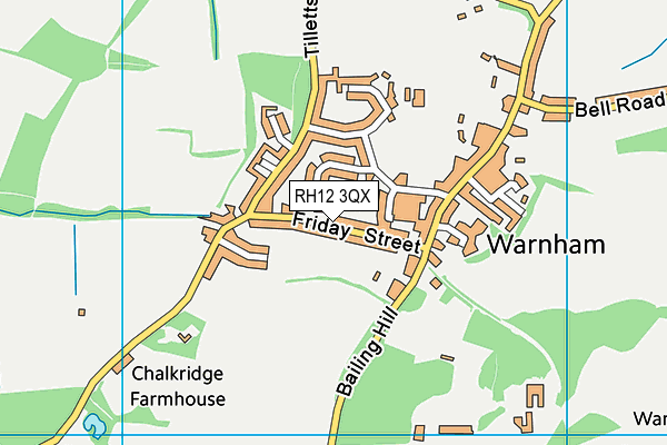 RH12 3QX map - OS VectorMap District (Ordnance Survey)