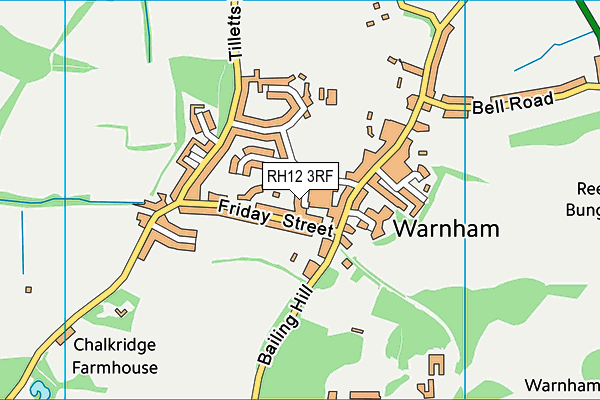 RH12 3RF map - OS VectorMap District (Ordnance Survey)