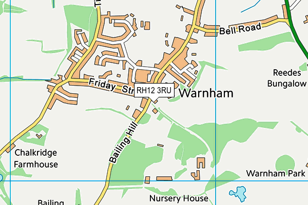 RH12 3RU map - OS VectorMap District (Ordnance Survey)