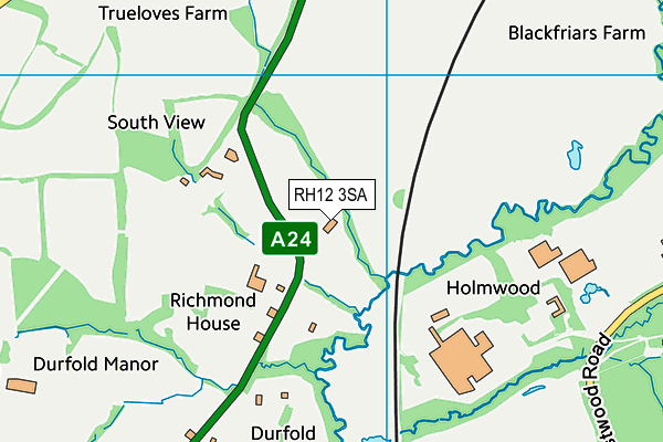 RH12 3SA map - OS VectorMap District (Ordnance Survey)