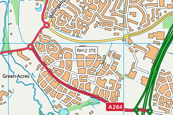 RH12 3TE map - OS VectorMap District (Ordnance Survey)