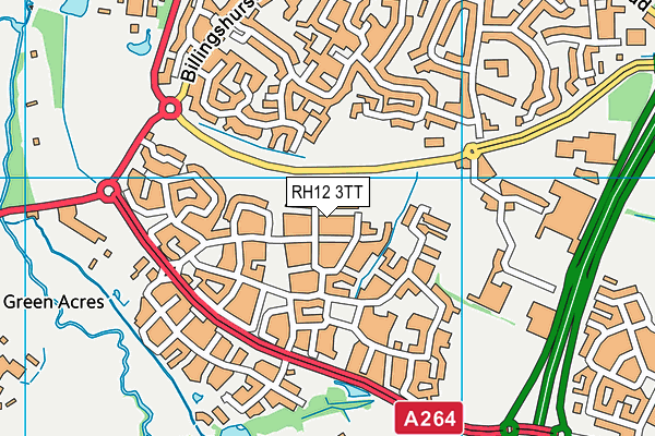 RH12 3TT map - OS VectorMap District (Ordnance Survey)
