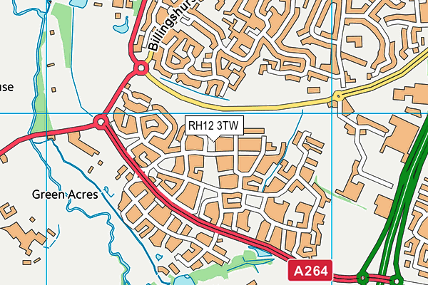 RH12 3TW map - OS VectorMap District (Ordnance Survey)
