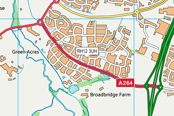 RH12 3UH map - OS VectorMap District (Ordnance Survey)