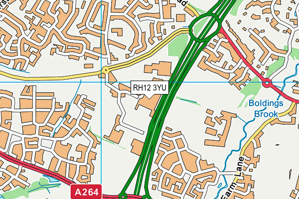 RH12 3YU map - OS VectorMap District (Ordnance Survey)