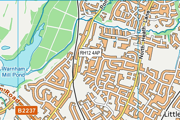 RH12 4AP map - OS VectorMap District (Ordnance Survey)