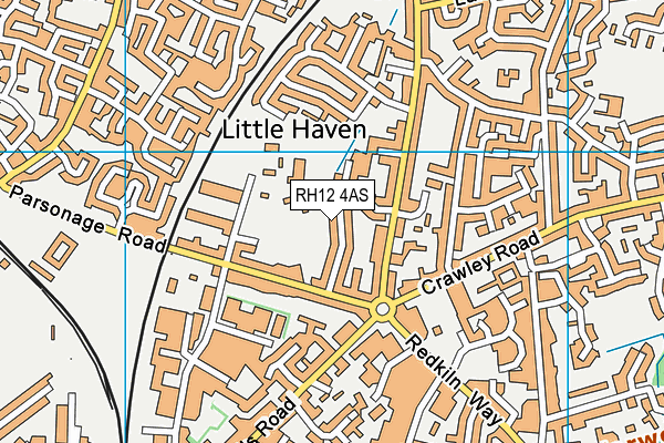 RH12 4AS map - OS VectorMap District (Ordnance Survey)