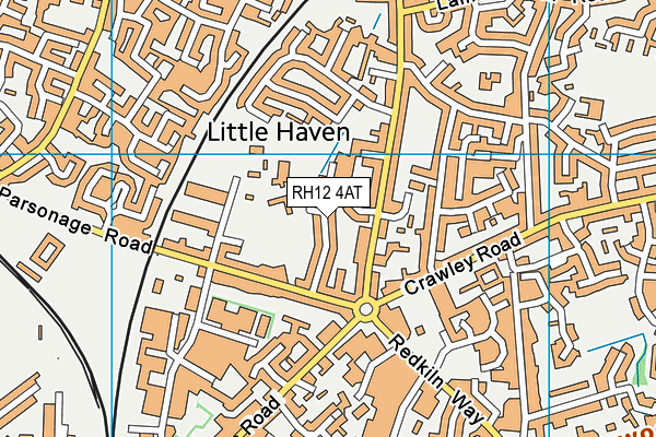 RH12 4AT map - OS VectorMap District (Ordnance Survey)