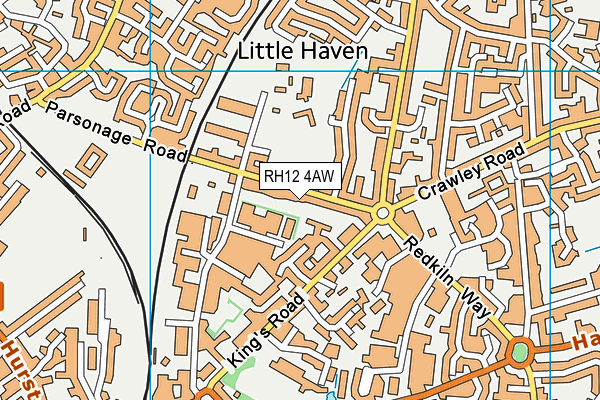 RH12 4AW map - OS VectorMap District (Ordnance Survey)