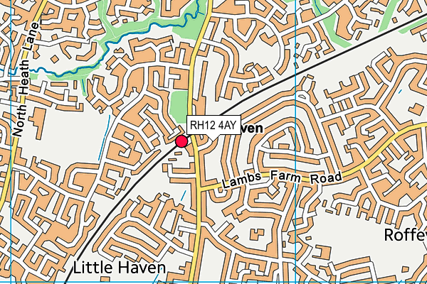 RH12 4AY map - OS VectorMap District (Ordnance Survey)