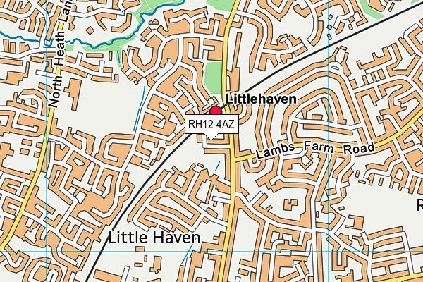 RH12 4AZ map - OS VectorMap District (Ordnance Survey)