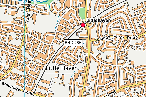 RH12 4BH map - OS VectorMap District (Ordnance Survey)