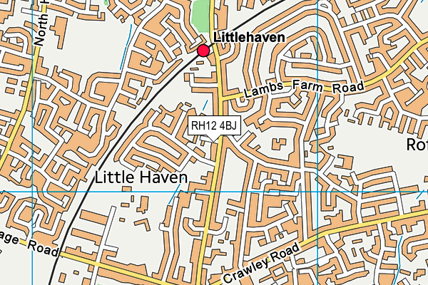 RH12 4BJ map - OS VectorMap District (Ordnance Survey)