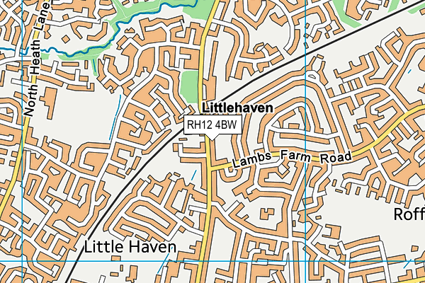 RH12 4BW map - OS VectorMap District (Ordnance Survey)