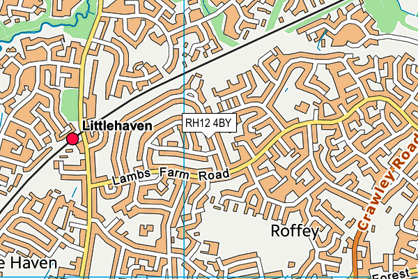 RH12 4BY map - OS VectorMap District (Ordnance Survey)