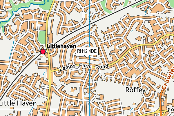 RH12 4DE map - OS VectorMap District (Ordnance Survey)
