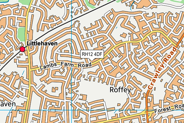 RH12 4DF map - OS VectorMap District (Ordnance Survey)