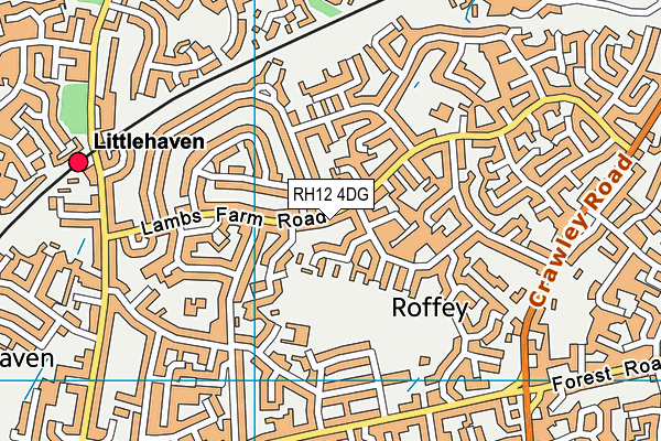 RH12 4DG map - OS VectorMap District (Ordnance Survey)