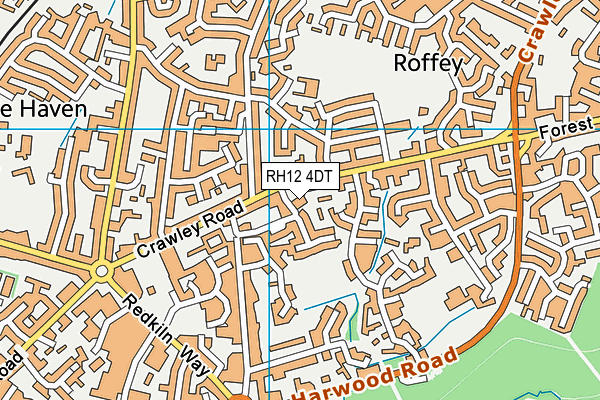 RH12 4DT map - OS VectorMap District (Ordnance Survey)