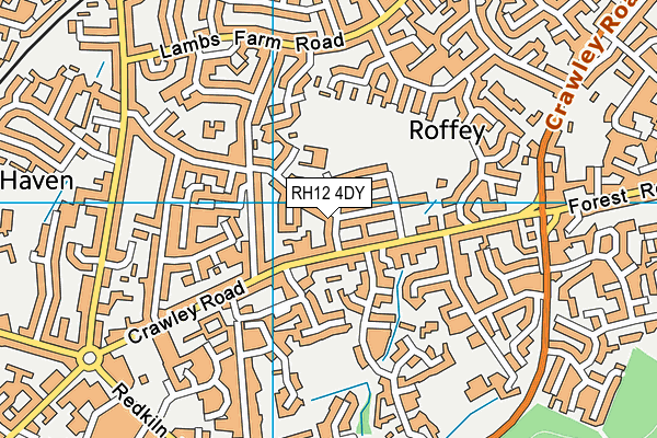 Roffey Social & Sports Club map (RH12 4DY) - OS VectorMap District (Ordnance Survey)
