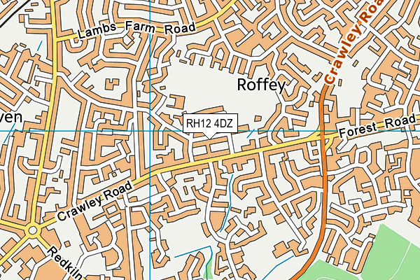 RH12 4DZ map - OS VectorMap District (Ordnance Survey)