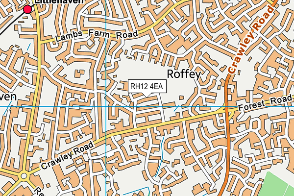 RH12 4EA map - OS VectorMap District (Ordnance Survey)