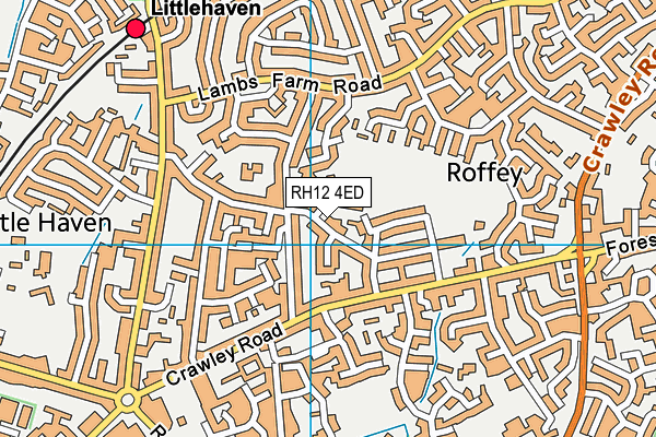 RH12 4ED map - OS VectorMap District (Ordnance Survey)