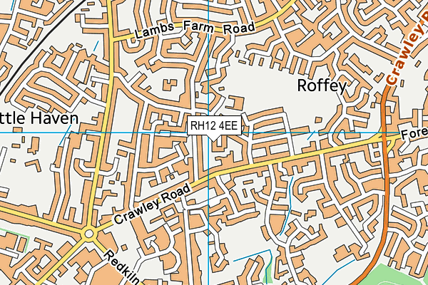 RH12 4EE map - OS VectorMap District (Ordnance Survey)