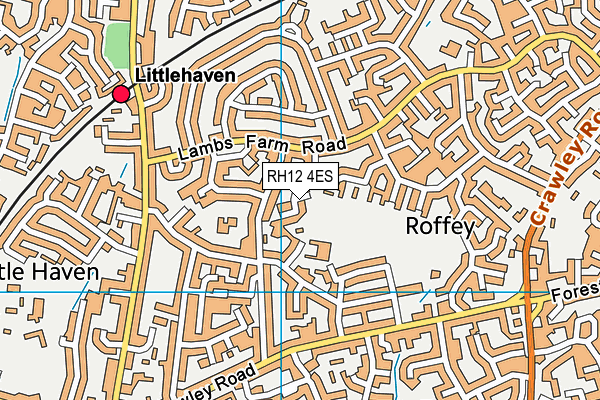 RH12 4ES map - OS VectorMap District (Ordnance Survey)