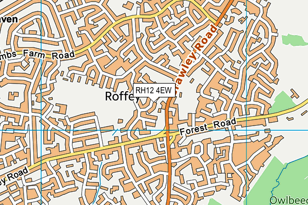 RH12 4EW map - OS VectorMap District (Ordnance Survey)