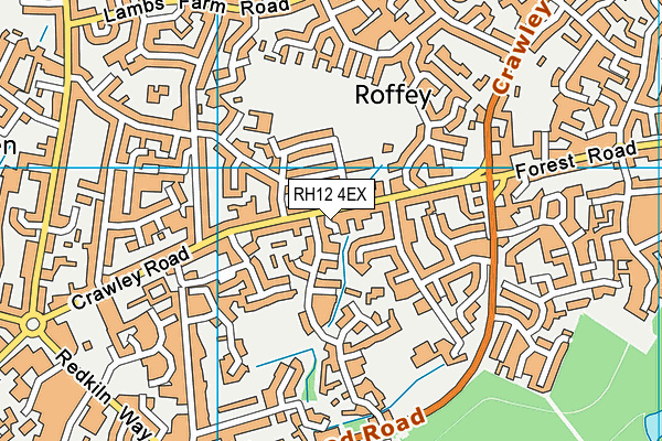 RH12 4EX map - OS VectorMap District (Ordnance Survey)