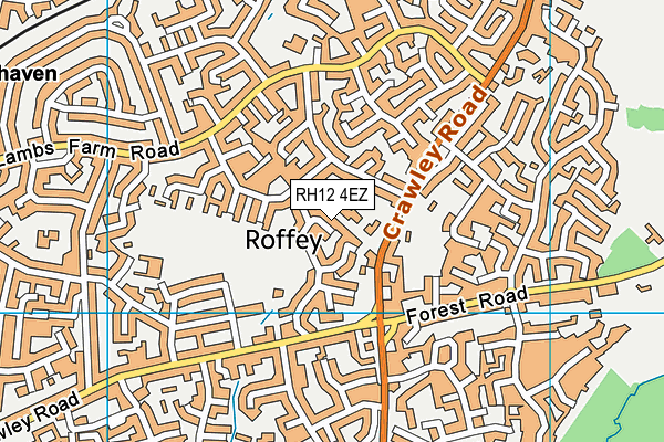RH12 4EZ map - OS VectorMap District (Ordnance Survey)