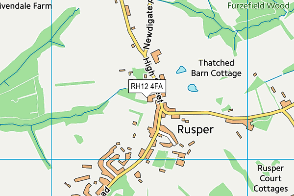 RH12 4FA map - OS VectorMap District (Ordnance Survey)