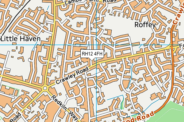 RH12 4FH map - OS VectorMap District (Ordnance Survey)