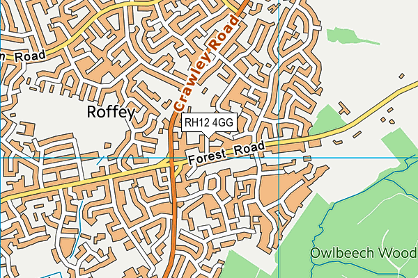 RH12 4GG map - OS VectorMap District (Ordnance Survey)