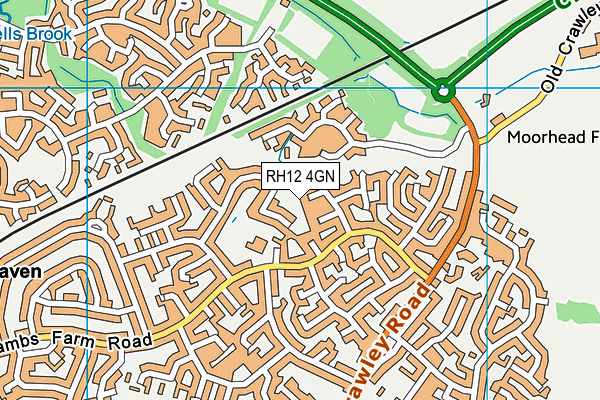 RH12 4GN map - OS VectorMap District (Ordnance Survey)