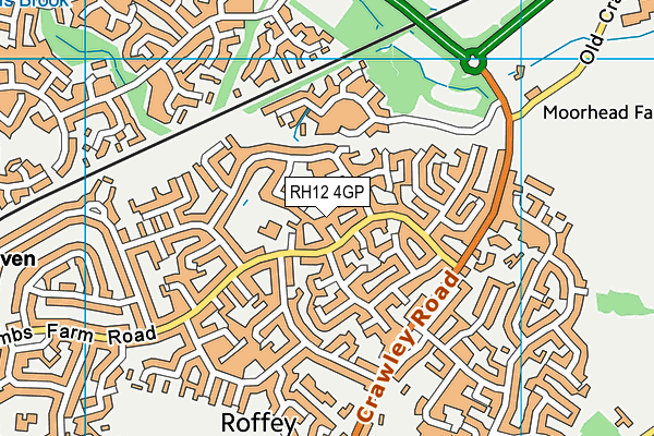 RH12 4GP map - OS VectorMap District (Ordnance Survey)