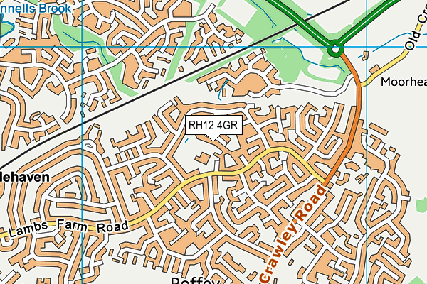 RH12 4GR map - OS VectorMap District (Ordnance Survey)
