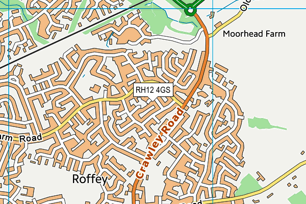 RH12 4GS map - OS VectorMap District (Ordnance Survey)