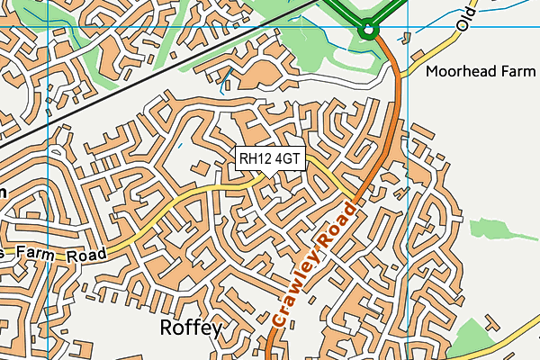 RH12 4GT map - OS VectorMap District (Ordnance Survey)