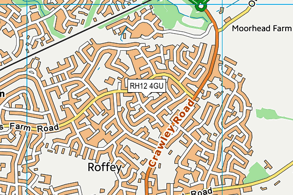 RH12 4GU map - OS VectorMap District (Ordnance Survey)