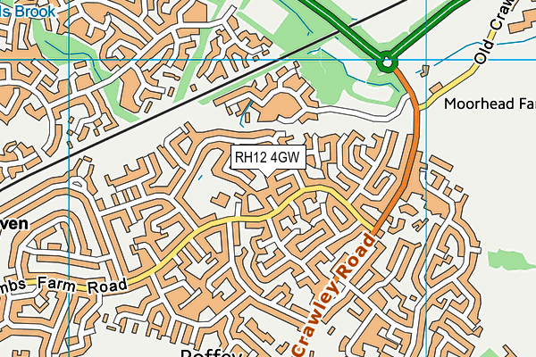 RH12 4GW map - OS VectorMap District (Ordnance Survey)
